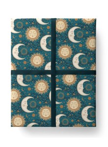 Хартия за опаковане на подаръци - Слънце, Луна и звезди